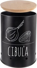 Orion Dóza na cibuľu, plech/bambus pr. 13 cm, BLACK SK