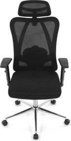 Kancelárska ergonomická stolička LUMOS — sieťovina, čierna