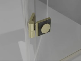 Mexen Mist-H Duo, 2-krídlový výklopný sprchový kút 115 x 80 cm, číre sklo, zlatý matný profil, 8A5-115L-080P-55-00