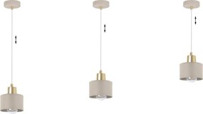 Závesné svietidlo Panta, 1x béžové kovové tienidlo, g