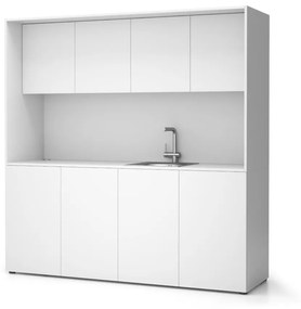 Kuchynka NIKA s drezom a batériou 1963 x 600 x 2000 mm, biela, pravá