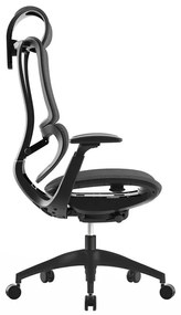 Kancelárska ergonomická stolička KLEM — sieť, tmavo sivá, nosnosť 130 kg