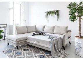 Svetlobéžová rozkladacia rohová pohovka Miuform Charming Charlie L, ľavý roh