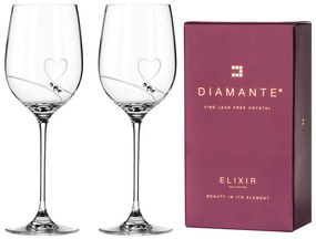 Diamante pohár na červené víno Romance s kamienkami Swarovski 450 ml 2KS
