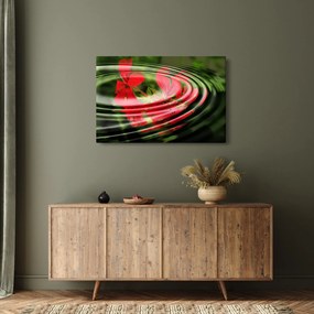 Abstraktný obraz - kvety vo vlnách (90x60 cm)