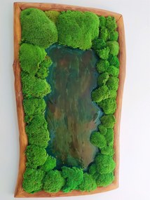Kopčekový mach v kombinácii s epoxidovou živicou 95cm x 55cm