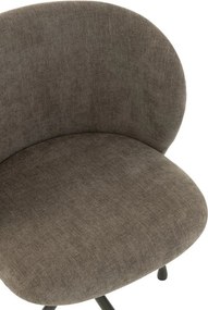 Šedá zamatová jedálenská točiaca stolička Chair Turn Grey - 56*48*77cm