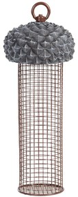Závesné kŕmidlo pre vtáky Acorn2, 27,5x10 cm, kov/polyesterová živica, sivá