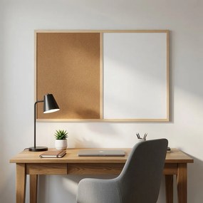 Toptabule.sk  Kombinovaná tabuľa biela v drevenom ráme CLASSIC 90x60 cm