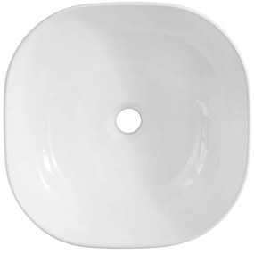 Sada keramického umyvadla na desku a výpusti Smile 40 cm bílá