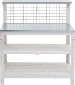 Stôl na rastliny HWC-N55, drevo - biela