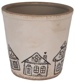 Kvetináč s perníkovými chalúpkami Gingerbread Bliss XL - Ø 21*20 cm
