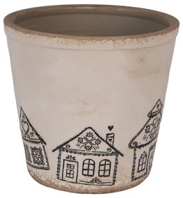 Kvetináč s perníkovými chalúpkami Gingerbread Bliss XL - Ø 21*20 cm