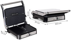 KADEN Elektrický kontaktný gril panini, vrúbkované platne 2000W KADEN