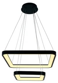 Brilagi - Závesný stmievateľný LED luster na lanku FALCON SLIM LED/78W/230V 50x50 cm čierny + diaľkový ovládač