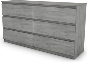 Široká komoda Carlos, šedý betón, 150 cm