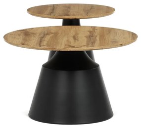 Súprava konferenčných stolíkov F4150 ART,remeselne spracovaný dub, 2 ks