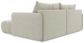 Krémovobiela rozkladacia/s úložným priestorom rohová pohovka (pravý roh) Nanea – Makamii