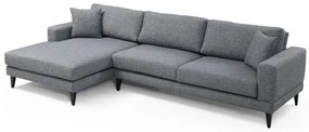 Rozkladacia rohová pohovka Nordic 303 x 90 cm, ľavá, tmavosivá