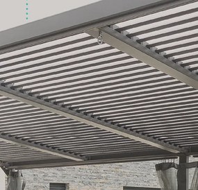 DEOKORK Záhradný hliníkový altánok LUXURY 6x3,5 m (grafit)
