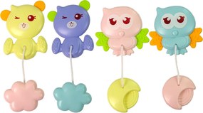 LEAN Toys Kolotoč na detskú postieľku s projektorom, melódiami a zvukmi zvierat, modrý