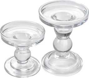 Sklenený transparentný svietnik na úzku aj širokú sviečku - Ø 9*9 cm