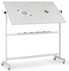 Mobilná otočná magnetická tabuľa, keramický povrch, 1500 x 900 mm