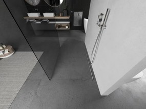 Mexen Kioto, sprchová zástena Walk-In 120 x 200 cm, 8mm číre sklo, brúsená oceľ profil,  800-120-002-97-00