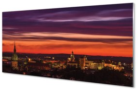 Nástenný panel  Krakov nočné panorama 125x50 cm