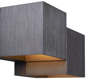 Moderná nástenná lampa tmavosivá 2-svetlá - Transfer Double