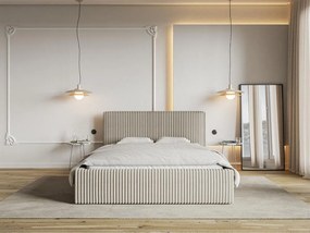 Manželská posteľ 160 cm Tulia 160  (svetlobéžová + čierna). Vlastná spoľahlivá doprava až k Vám domov. 1100279