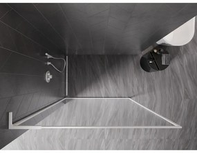 Mexen, Mexen Kioto-XF L sprchová stena s rámom 110 x 202 cm, priehľadná 10 mm, biela - 800-110-174-20-00-XF