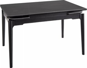 Jedálenský rozkladací stôl Sento 120/180 cm keramika čierny mramor/čierny