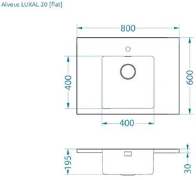 ALVEUS CZ LUXAL 20, 800x600 FLAT ( Okrajový profil plochý )