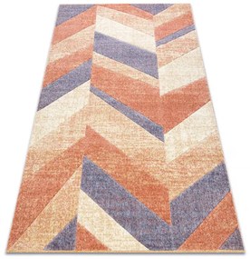 Koberec FEEL 5673/17931 HERRINGBONE béžová / terakota / fialová