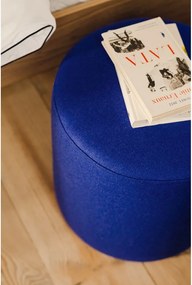 Modrý vlnený taburet Folk – noo.ma