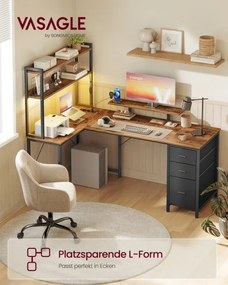 Rohový pracovný stôl s LED diódou LWD162K101