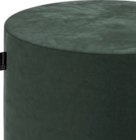 Taburetka valec, tvrdá farba produktu zelená látka lesklá, zamatová