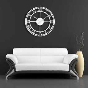 Dekorstudio Kovové hodiny na stenu Vintage retro 80cm - biele