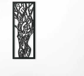 drevko Moderný umelecký obraz Žena a strom Rozmer obrazu: 44,5 x 17,5 cm, Farba dekorácie: Čierna