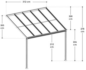 InternetovaZahrada - Furnigo Hliníková pergola Borneo 3x3 m - biela