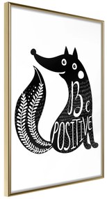 Artgeist Plagát - Be Positive [Poster] Veľkosť: 30x45, Verzia: Zlatý rám