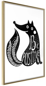 Artgeist Plagát - Be Positive [Poster] Veľkosť: 20x30, Verzia: Zlatý rám s passe-partout