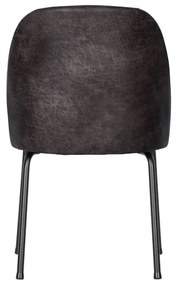 Čierne kožené jedálenské stoličky v súprave 2 ks Vogue – WOOOD