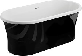 Polimat Akrylátová voľne stojaca vaňa Amona New 150x75 POLIMAT-Rozmery: 150x75, POLIMAT-Farba vane: Biela / grafit lesk