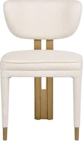 Designová jídelní židle Modig M3-14 bouclé bílá/zlatá