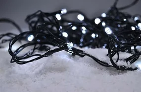 Solight Svetelná vonkajšia reťaz 50 LED s časovačom, 5 m, studená biela