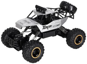 KIK Diaľkovo ovládané RC Rock Crawler 1:12 4WD kovové terénne auto, strieborné
