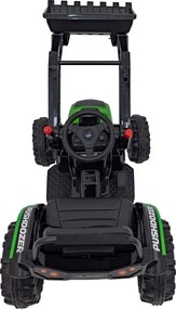 Ramiz Detský bager-traktor na batérie zelený + pohyblivé rameno s lyžicou + diaľkové ovládanie + pomalý štart + FM rádio + LED