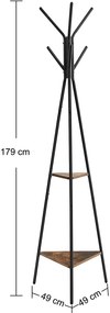 Předsíňový věšák Vasagle Zaleski 179 cm černý